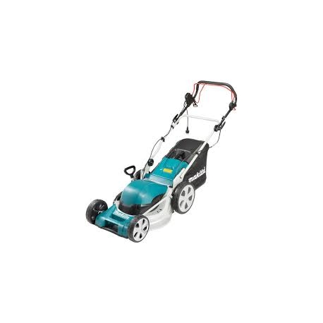 Masina de tuns gazon/iarba electrica Makita ELM4621, putere 1800 W, 46 cm latime lucru, 8 trepte taiere, 60 L sac colector